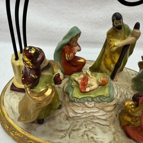 Vintage JC Penny Flying Angel Nativity Porcelain Baby Jesus & 3 Wise Men- Good - Picture 7 of 11